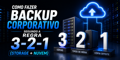 Como fazer backup corporativo seguindo a regra 3-2-1 (storage + nuvem)